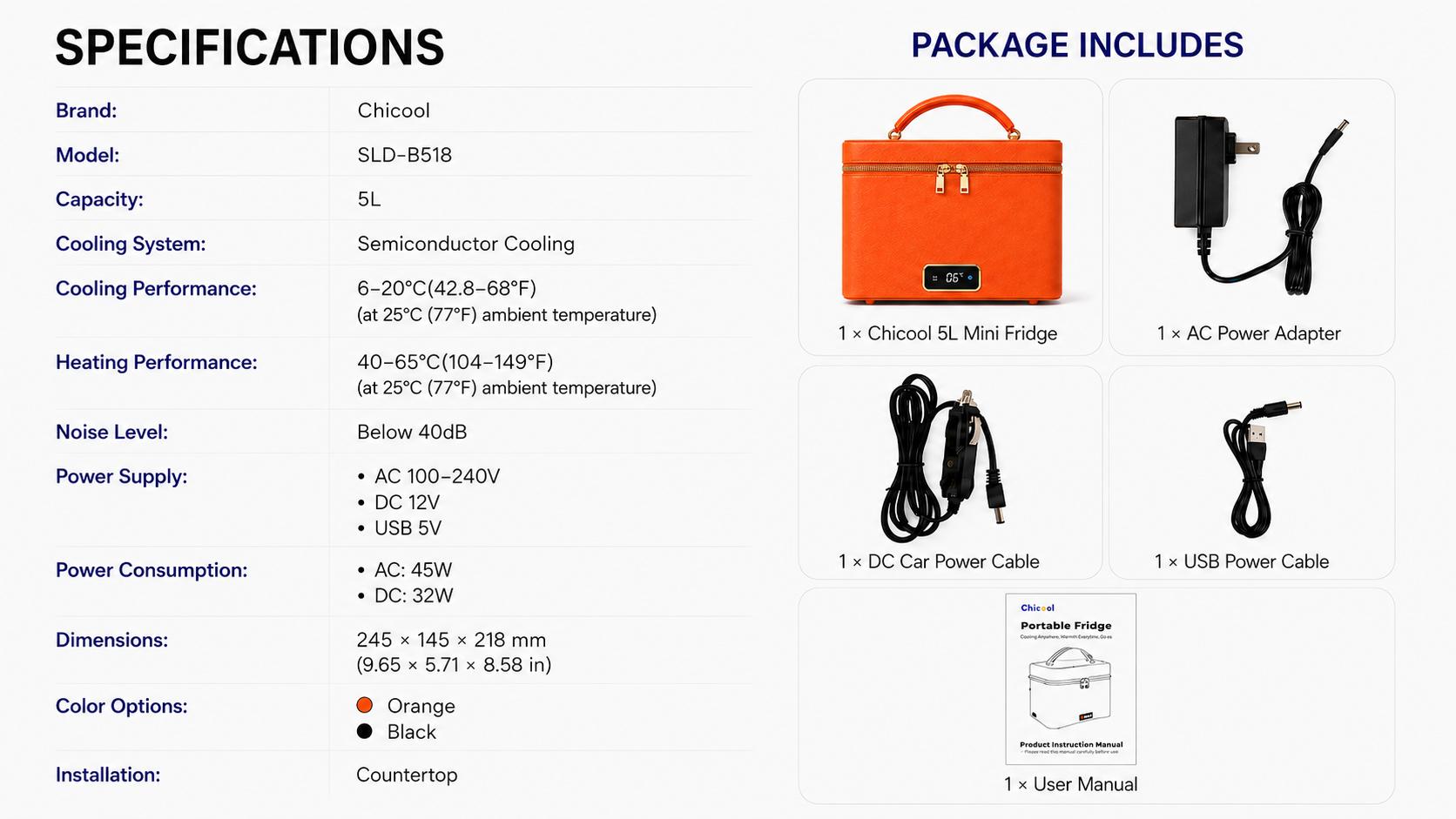 CHICOOL 5L Mini Fridge, Small Portable Cooler and Warmer with Quiet Operation, AC/DC/USB Powered for Skincare, Road Trips & Camping, Dual Temp., Rectangular, Semiconductor, Dual Mode, Cool/Warm CHICOOL 5L Mini Fridge, Small Portable Cooler and Warmer with Quiet Operation, AC/DC/USB Powered for Skincare, Road Trips & Camping, Dual Temp., Rectangular, Semiconductor, Dual Mode, Cool/Warm