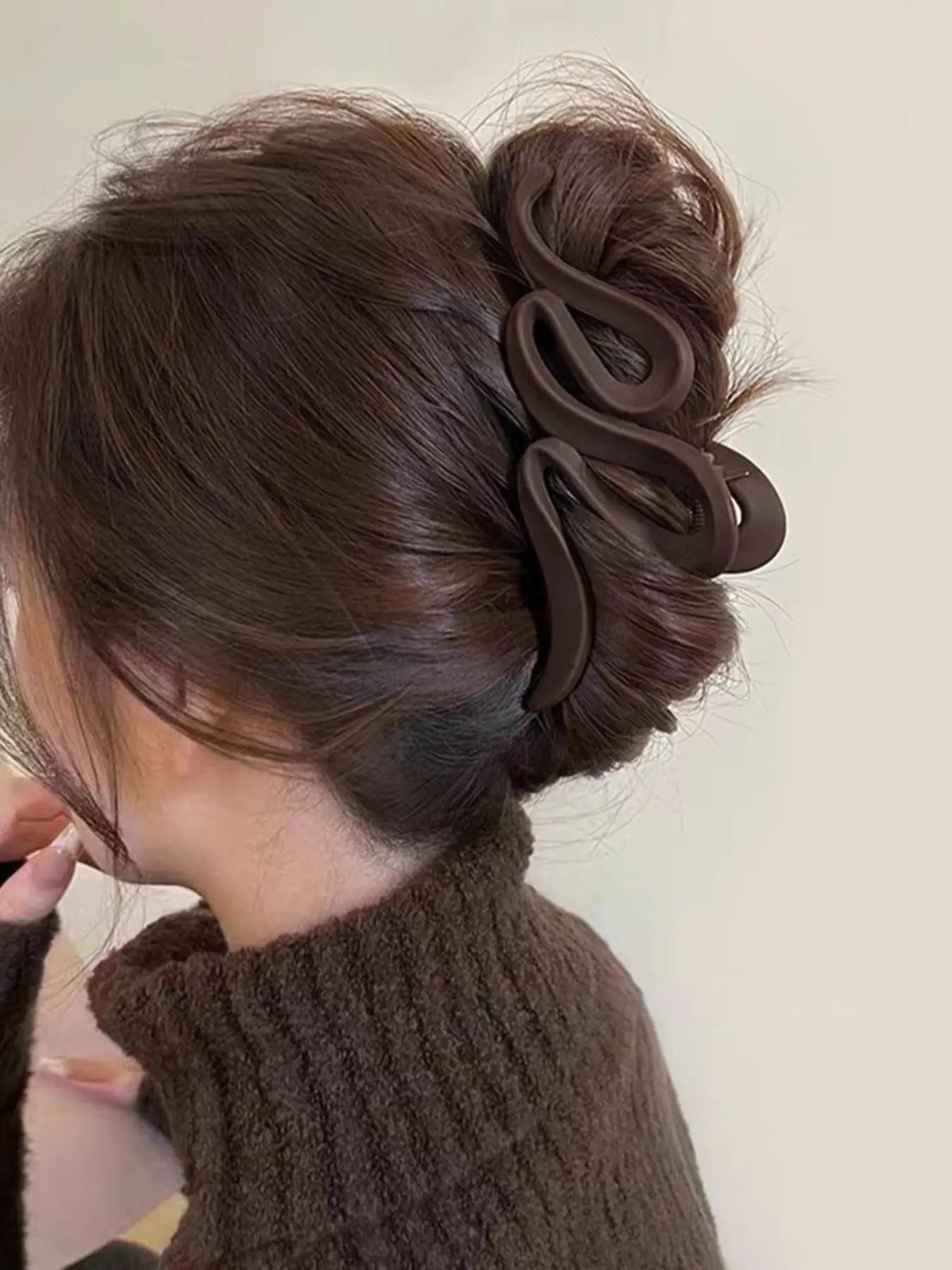 Elegant Plain Wavy Design Hair Claw, Creative Anti-slip Hair Claw for Daily Use, Fashion Hair Accessories for Women & Girls, Ponytail Claw Clip, Anti Slip Clips, Non Slip Clips