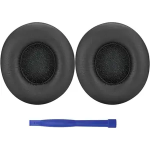 Solo 3  Ear Pads Replacement, Protein Leather Memory  Headphone Earpads Ear Cushion Pad for  Solo 3  & Solo 2  Over Ear Headsets (Black)
