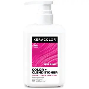Clenditioner Dye Semi Permanent Hair Color Depositing Conditioner Crueltyfree Hot Pink 12 Oz