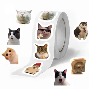 500PCS/Roll Cute Cat Expression Meme Graffiti Funny Stickers for Bicycle Hand Account Pencil Case Decals LanLanStickersWorld(bulingbulingstickers)