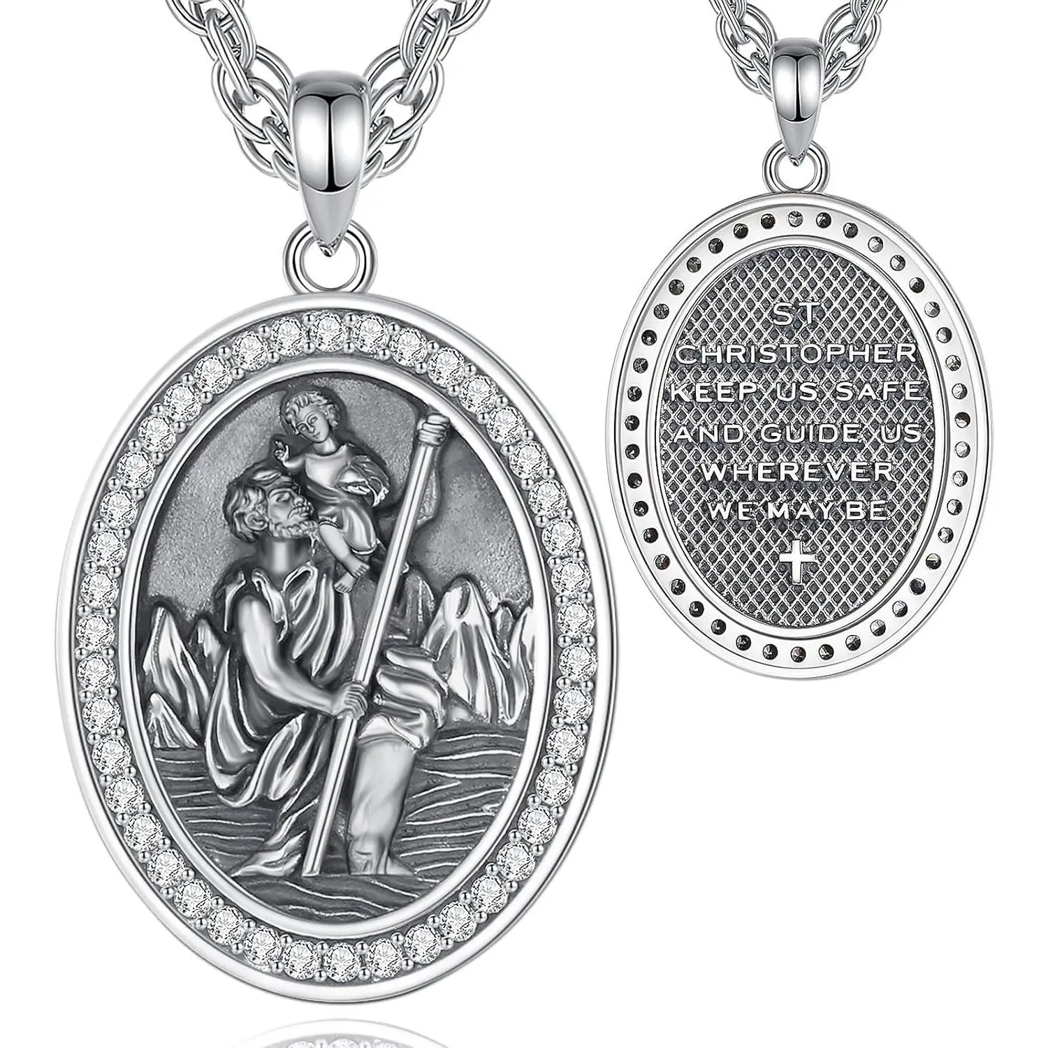 St. Christopher White Cz