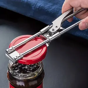 Stainless Steel Adjustable Can Opener and Bottle Opener, Ergonomic Handle, Easy Open Cans, Tins, Bottles, Multifunctional Kitchen Tool, Utensils