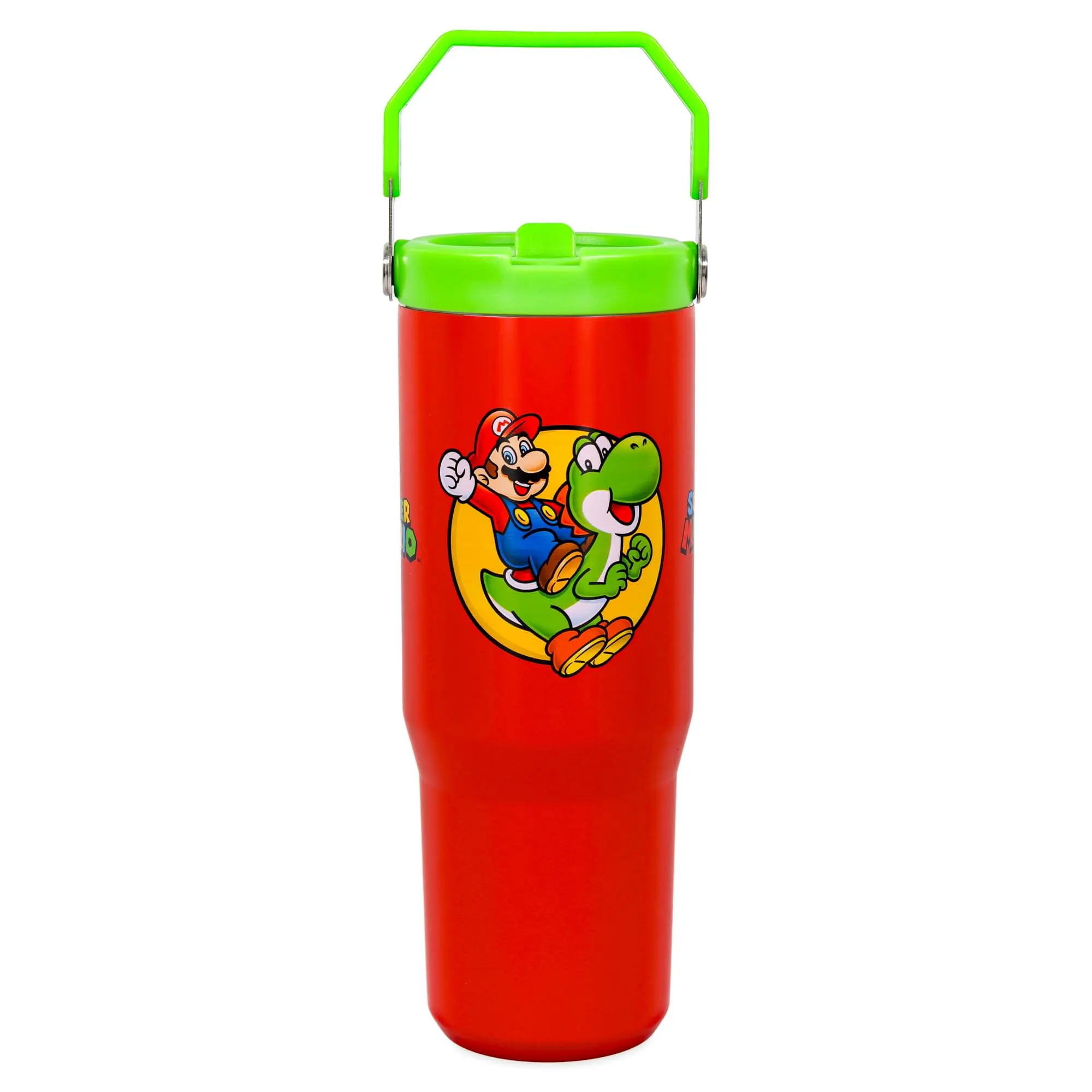 Super Mario Bros. Mario and Yoshi 30-Ounce Flip Straw Stainless Steel Tumbler