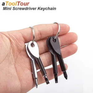 Portable Cross Screwdriver Set Keychain, Mini Pocket Keyring, Repair Tool Small Edc Gadget, One-Piece Design, Durable & Portable