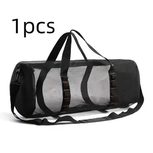 Mesh Swim Bag, Multi-Functional Beach Bag, Large Capacity Luggage Bag, Adjustable Shoulder Strap, Lightweight Quick-Dry Travel and Sports Backpack