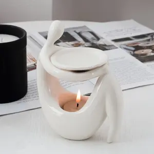 Ceramic Candlestick Accessory Set Incense Holder Essential Oil Lamp Ornament Jewelry