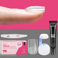 224 Pcs Extra Short Squoval Kit with File