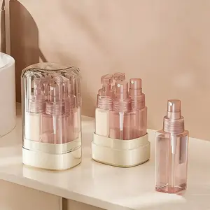 Four-in-one travel refill bottles, suitable for storing toiletries, portable cosmetics, shampoo and lotion, compact plastic containers, wholesale, easy to press, smooth dispensing