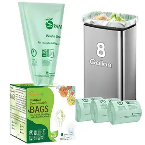 6-8 Gallon Home Compostable Food Scrap Bags / Liner Bags - 100 Count