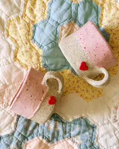 Speckled Lovers Mug | Coquette, Aesthetic Pottery, Handmade Ceramics, Valentine's Day, Mug, Gifts for Her, Custom Pottery, Valentines Mug