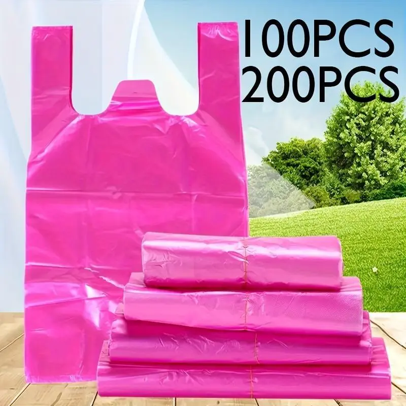 Large Thickened Multi-Functional Supermarket Shopping Bags, Grocery Store Bags, Vest Bags, Disposable Bags, Plastic Shopping Bags With Handles, Plastic Bags