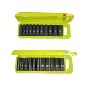 Ryobi 22 PC. 1/2 in SAE & Metric Deep Impact Socket Set, 6 Point