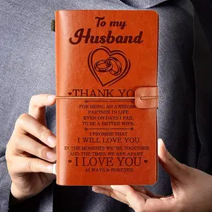 Faux Leather Diary for Husband - "To My Husband" Love Letter with Romantic Quotes, Fillable Diary, Perfect Anniversary or Birthday Gift for Him, Sentimental Husband Gift | Romantic Cover Text | High Quality Faux Leather, Anniversary Gift for Husband