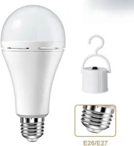 Emergency-Rechargeable-Light-Bulb, Stay Lights Up When Power Failure, 12W Equivalent LED Light Bulbs for Home, Camping, Tent (with Hook) 