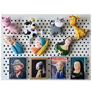 Fridge Magnet Animal World Famous Paintings 3D Fridge Magnets Cartoon Funny Refrigerator Magnet for Home Kitchen Office Featuring Famous Artists and Animals