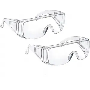 Safety Glasses (2 Pack) Anti Fog & Shattered Proof, ANSI Z87.1 & EN 166 UV Resistant & Eye Safety Goggles, Wide Eye Shield Scratch Resistant Best Eye Cover from elements EyeClear over Glasses Construction Gear Protector