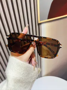 Women's Fashion Aviator Sunglasses, Leopard Tortoise Bohemian Style Large Frame, Perfect for Summer Beach Vacation Outdoor Travel