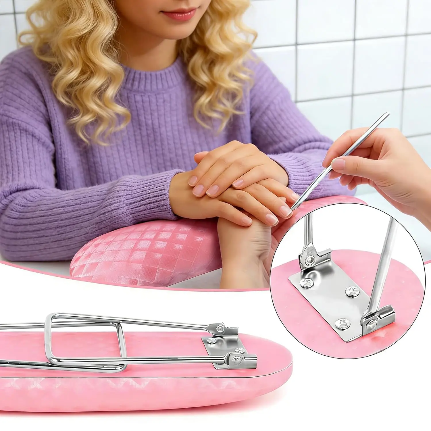 Nail Arm Rest, Professional Microfiber Leather Nail Hand Rest Stand Arm Rest for Acrylic Nails Cushion Hand Holder with Non-slip - Nail Technician Use
