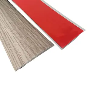 Self Adhesive Flat Floor Transition Strip, PVC Laminate Carpet Transition Strip Floor Threshold Divider Strips, Flooring Edge Trim - 5CM/6.56FT, Grey Wood, 1 Piece
