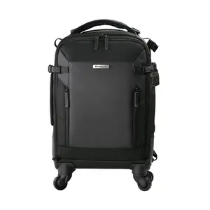 Vanguard VEO SELECT 55BT Trolley Backpack (Black) – Airline Carry-On, 4-Wheel Roller, Backpack Conversion, 13" Laptop Storage