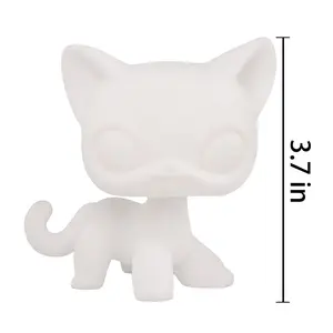 3.7 Inches DIY Jumbo White Shorthair Cat Mold Parent-child Interactive Toy Children's Toy Cultivating Children's Drawing and Manual Skills