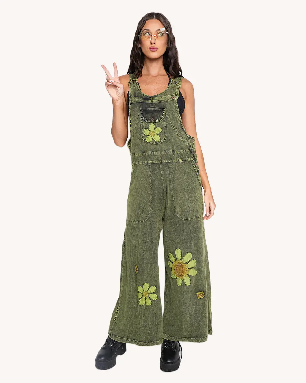 Sunflower State of Mind Overalls - Green