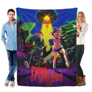 Dandadan UFO Scene Blanket | Cozy Throw for Supernatural Anime Fans Retro Dandadan Anime Throw Blanket | Bold & Cozy for Anime Lovers Dandadan Supernatural Cozy Blanket | Warm & Stylish for Every Anime Night