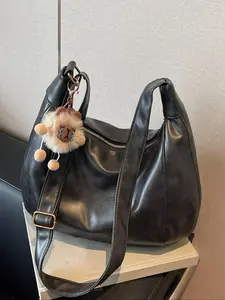 Women's Elegant Solid Color Tote Bag, Fashionable Large Capacity Shoulder Bag for Daily Used, Casual Trendy Versatile High-quality Daily Commuting Bag