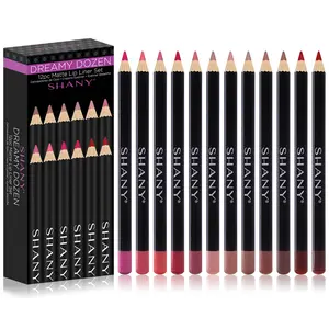 SHANY Dreamy Dozen Matte Lip Liner Set Vegan - Long-Lasting Professional Velvet Cruelty-Free Lipstick Pencils Pens  in Varying Shades - Pack of 12