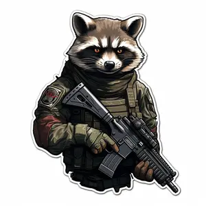 Tactical Trash Panda Stickers Decor Decorative Vinyl Ornaments