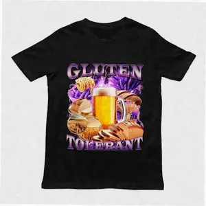 Gluten Tolerant t-shirt - Orbital Clothing Gluten Tolerant t-shirt Graphic Tee Funny Shirt Unisex T-Shirt Trendy Shirt Gift for Him Her