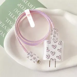 Charger Protector Case with Silicone Strap, Charging Cable Organizer, Compatible with iPhone 13/14/15, Apple 20w/18w Adapter Cover