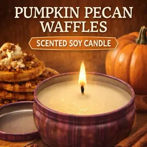 Pumpkin Pecan Waffles Scented Soy Candle - Perfect for Fall Decor and Relaxation