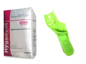 Hygedent USA Grills Dentures Mold Mouth Impression Kit - 1lb Alginate & 12 Upper Right, Lower Left Trays