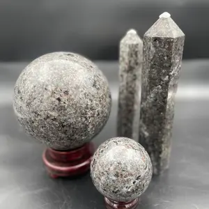 Genuine Crystal 4 All Yoopalite Product - Natural Crystal Decorations in Spheres Towers & Flames High-Quality Handcrafted Accidental Crystal for Home Office Decor