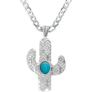 Dust & Diamonds Cactus Necklace | Western Cactus Pendant with Chain