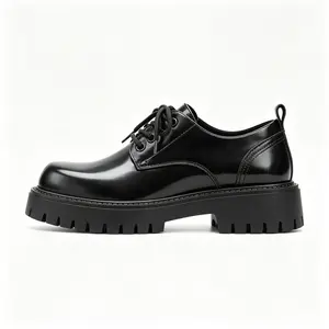 Trendy Thick Sole British Casual Leather Shoes Men All Match Street Style Shoes3138
