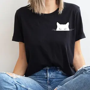 Black Cat Shirt, Halloween Shirt, Cat Mom Shirt, Cat Lover Shirt, Cat Lover Gift, Cat Mom Gift, Cat Peeking Shirt, Kitten Shirt, Cute Cat Shirt Men's Wear