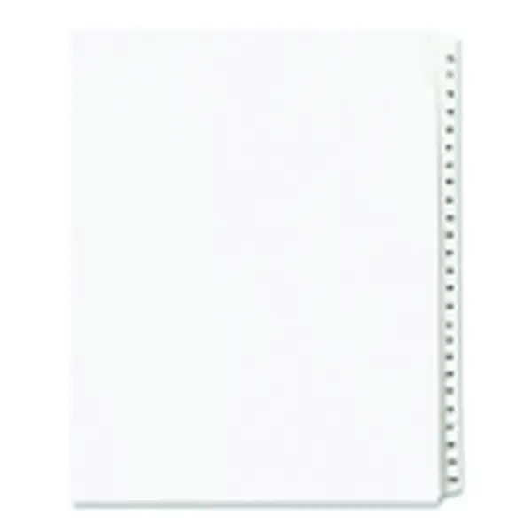 Avery Collated Reinforced Side Tab Legal Index Divider with Allstate Style Printed Tabs - White, 25-Pack, 11x8.5", Unpunched Binding Edge for Index Briefs, Mortgage Documentation Files, Allstate Tabs