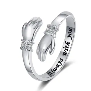 Mother's Day and Thanksgiving Exclusive Holiday Gift, Birthday Gift: Adjustable Hug Rings, Engraved with "Always with You" - Inspirational Jewelry– A Gift That Both Wives and Mothers Will Adore.  A Meaningful Gift for Your Mother, Wife, or Daughter,symb