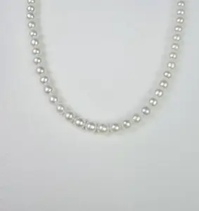 【Live】PEARLISM White Freshwater Akira Pearl Slight Baroque Necklace | 5-6m Full-string Necklace -AFAN019