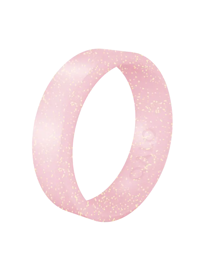Women's Minimalist Pink Pixie Dust Modern Silicone Ring, Fashion Costume Jewelry Accessory