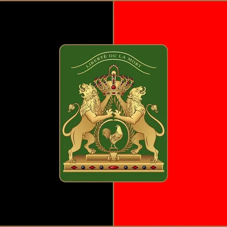20-pack handheld mini Imperial Flag of Hayti - Red, Black, and Green Design with Crown and Lions - Haiti flag