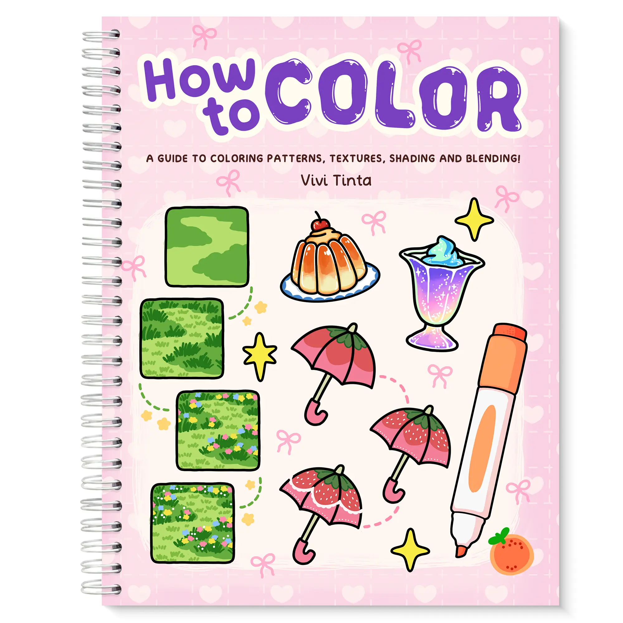 VIVI TINTA Adult Creative Coloring Gift Book - Visual-Led Step-by-Step Guide with Patterns, Textures, Shading, Blending, Flowers, Sweet Treats, Sparkles, Fur, Coloring Pages & Practice Space for Visual Learning (Office Stationery Art Supplies)