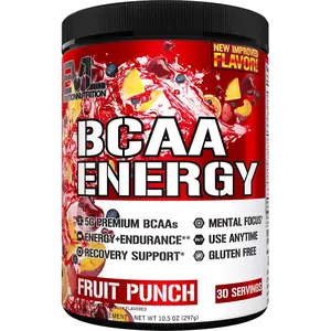 Nutrition BCAA Powder for Pre Workout & Muscle Recovery, 30 Servings Fruit Punch