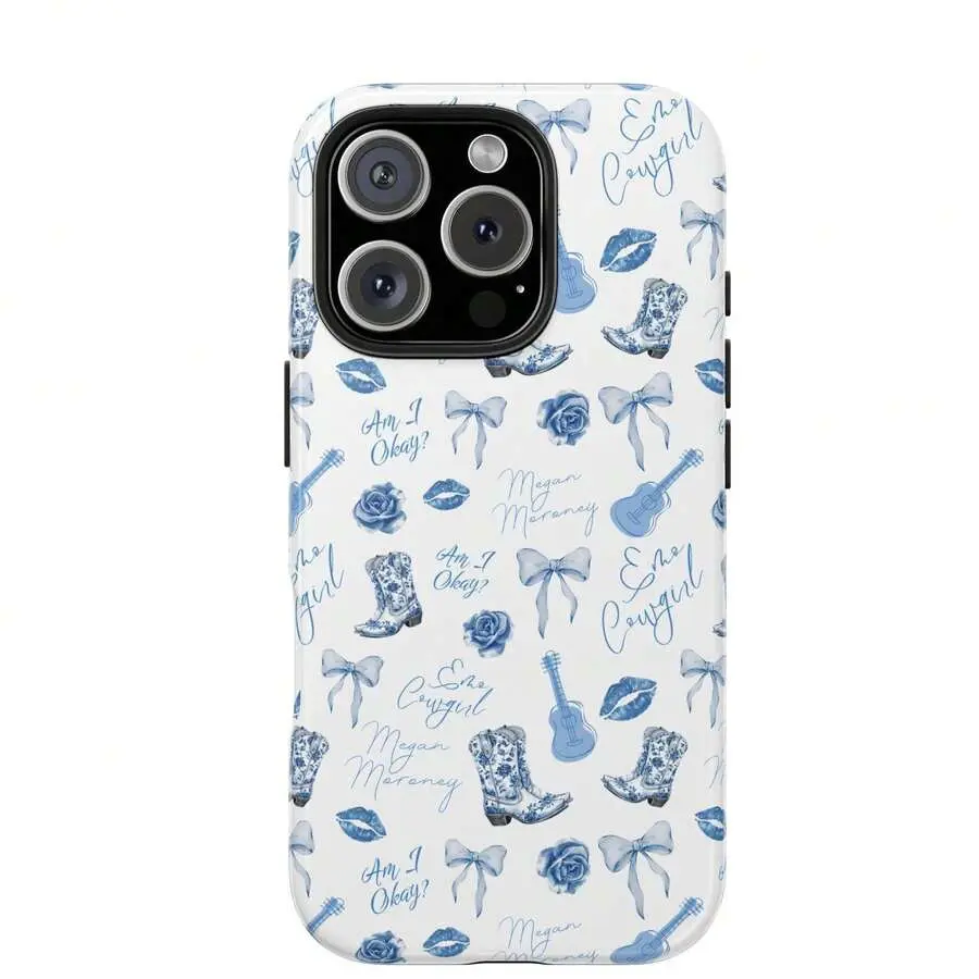 Megan Moroney Blue Coquette Tough Phone Case, Creative Double Layer Case, Cute Phone Case,  Case, Perfect Gift For Her, Phone Case For Iphone For iPhone13