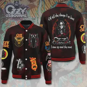 Ozzy Osbournes All Over Print Special Baseball Varsity Jacket