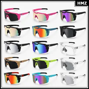 Futuristic Shield Sport Sunglasses for Men Women, Wraparound Cycling Glasses with Mirror Lens, Lightweight Outdoor Shades for Driving Running Hiking Fishing Beach Travel, Y2K Rimless Style Eye Protection color