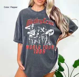 Motley Crue Theatre Of Pain World Tour 1986 Graphic Tshirt, Heavy Metal Rock Band T-shirt, Vintage Y2K Rock Punk Tee, Fan Gift,